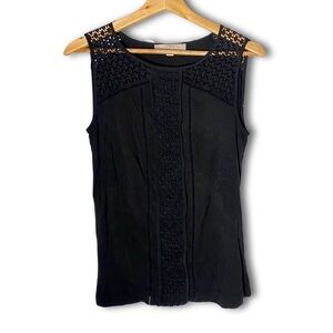 Loft Black Lace Trim Tank Top